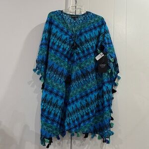 Miraclesuit Blue and Green Patterned Top